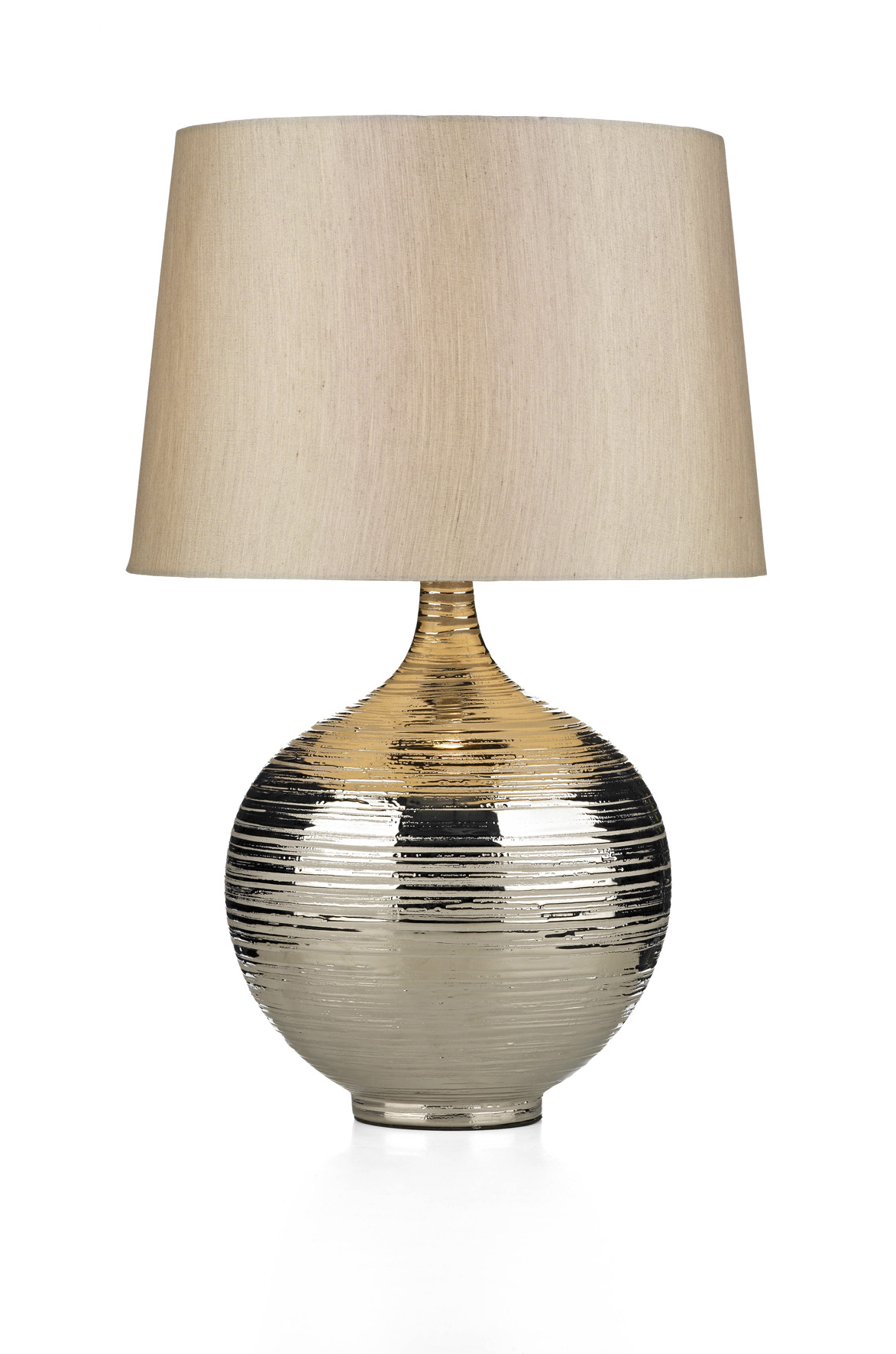 Gustav 1 light modern large table lamp silver finish